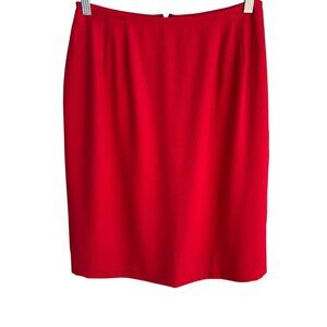 Sassco Vintage Womens Red Back Zipper Closure Dressy Lined Mini Pencil Skirt 10
